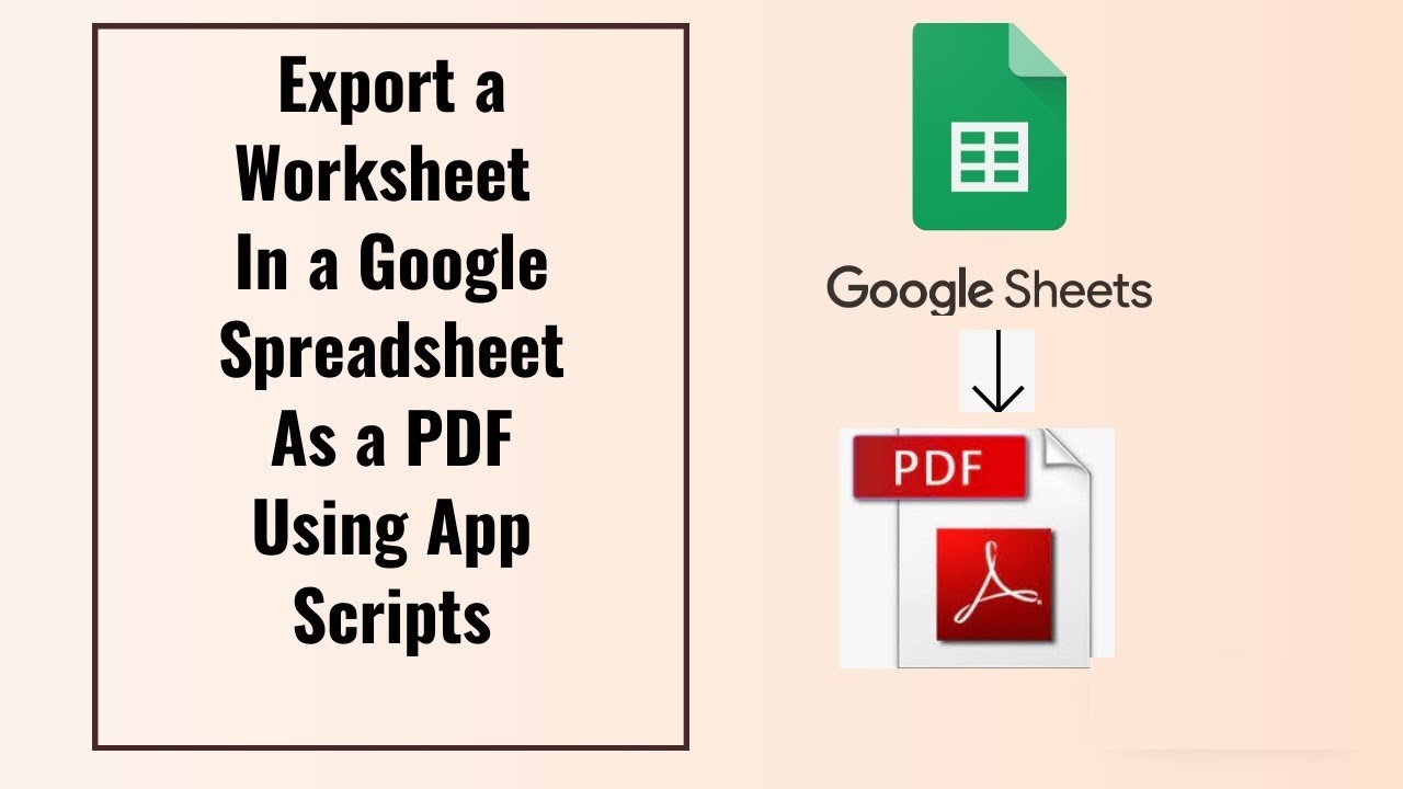 How to export Specific Worksheet In Google sheets to PDF