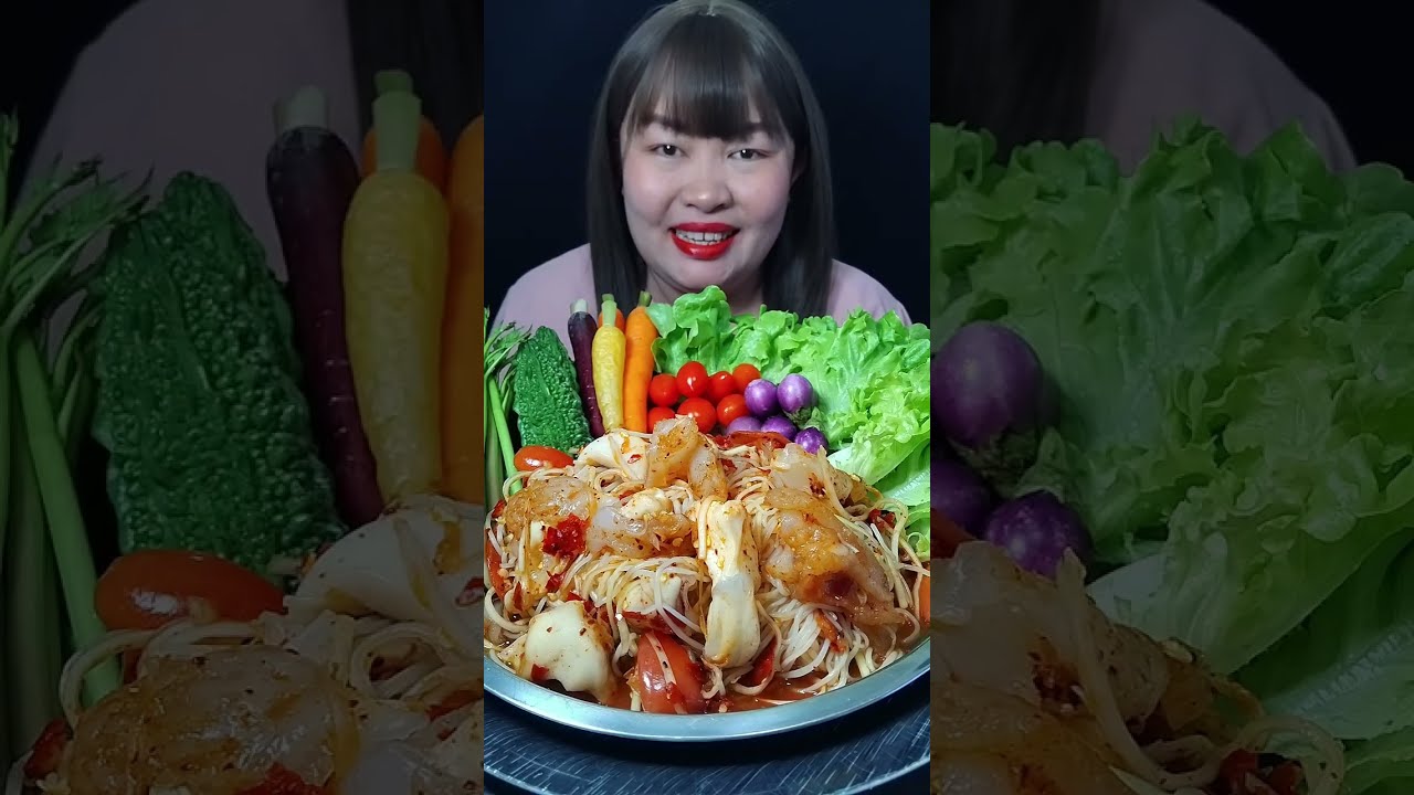 ตำซั่วคางหมึกเผ็ดๆ กินกับผักกรอบๆแซ่บสุดๆ