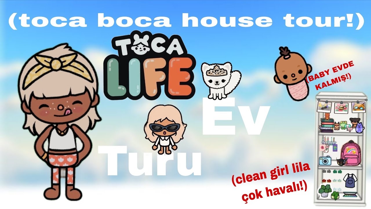 TOCA BOCA HOUSE TOUR (Baby evde kalmış) (clean girl lila çok havalı!)