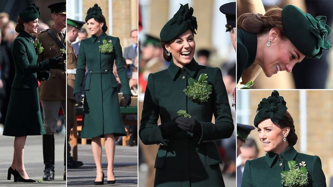 Kate Middleton Radiant in Emerald Green Alexander McQueen Coat to Honour Irish Guards on St  Patrick