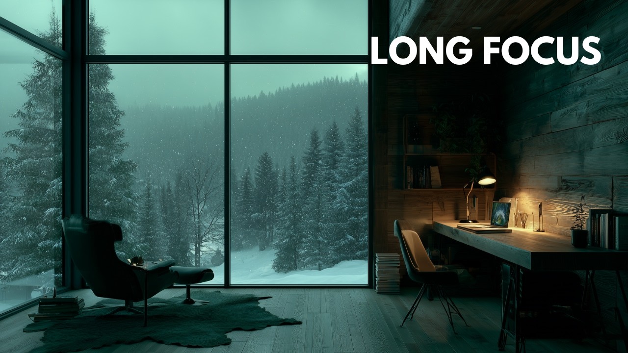 3 Hours Deep Focus Ambient Music | Cozy Studio — Winter Forest