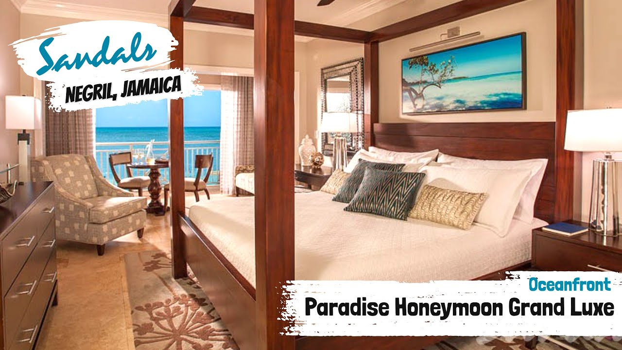 Paradise Honeymoon Beachfront Grande Luxe Club Level HB | Sandals Negril, Jamaica | Tour & Review 4K