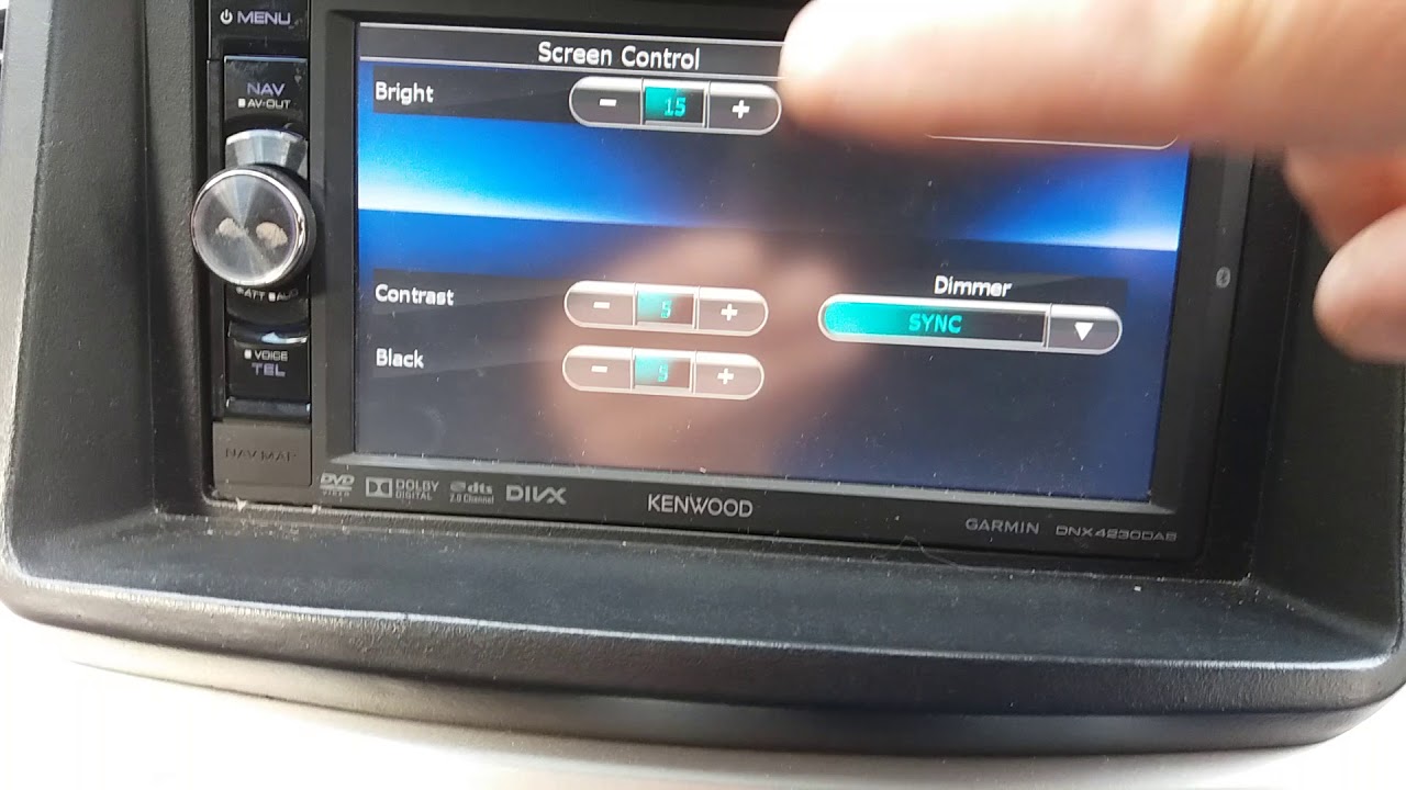 Kenwood DAB,DVD,RADIO,SAT-NAV Brightness Adjustment