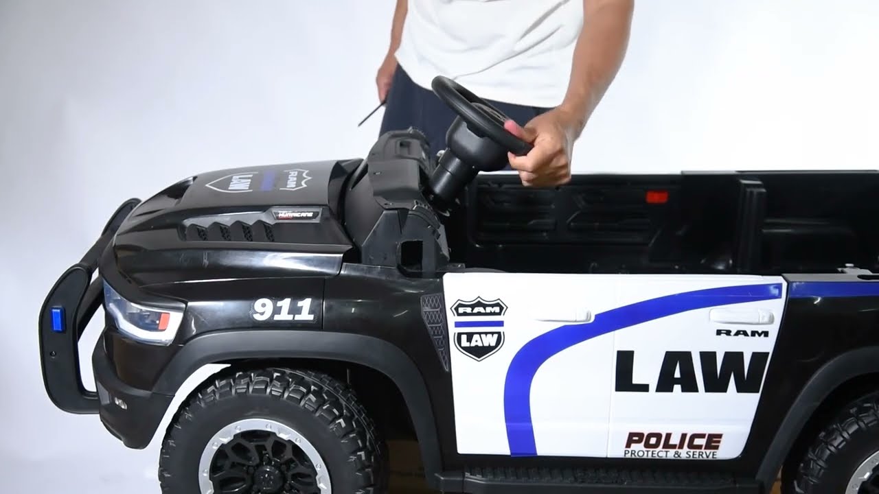 Install Licensed RAM 2-seats police car&fire truck ZB629F-P frame&lights