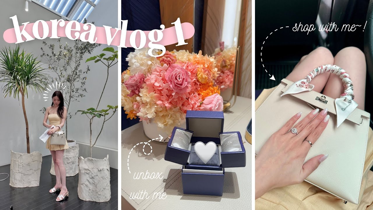 KOREA VLOG #1 | Chaumet & Thom Browne unboxing, visiting Jentle Salon, laser skincare, Hermes cafe!