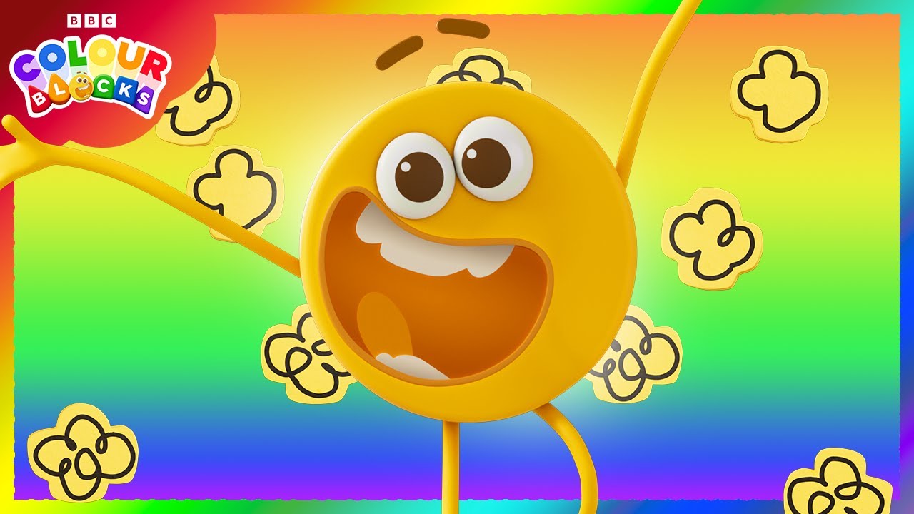 Yellow Means Happy! 🟡 happy compilation | Kids learn colours | @colourblocks