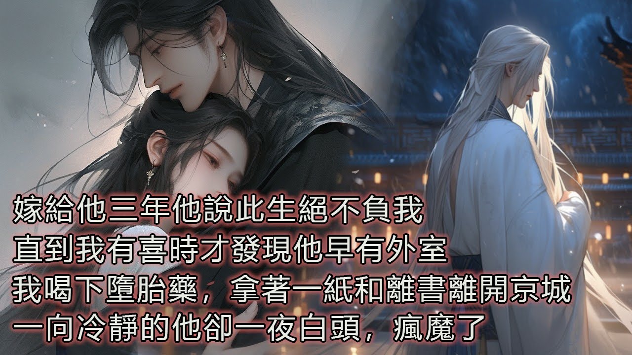 嫁給他三年他寵我如命說此生絕不負我，直到我有喜時，才發現他早有外室，我喝下墮胎藥，拿著一紙和離書離開京城，一向冷靜的他卻一夜白頭，瘋魔了。 