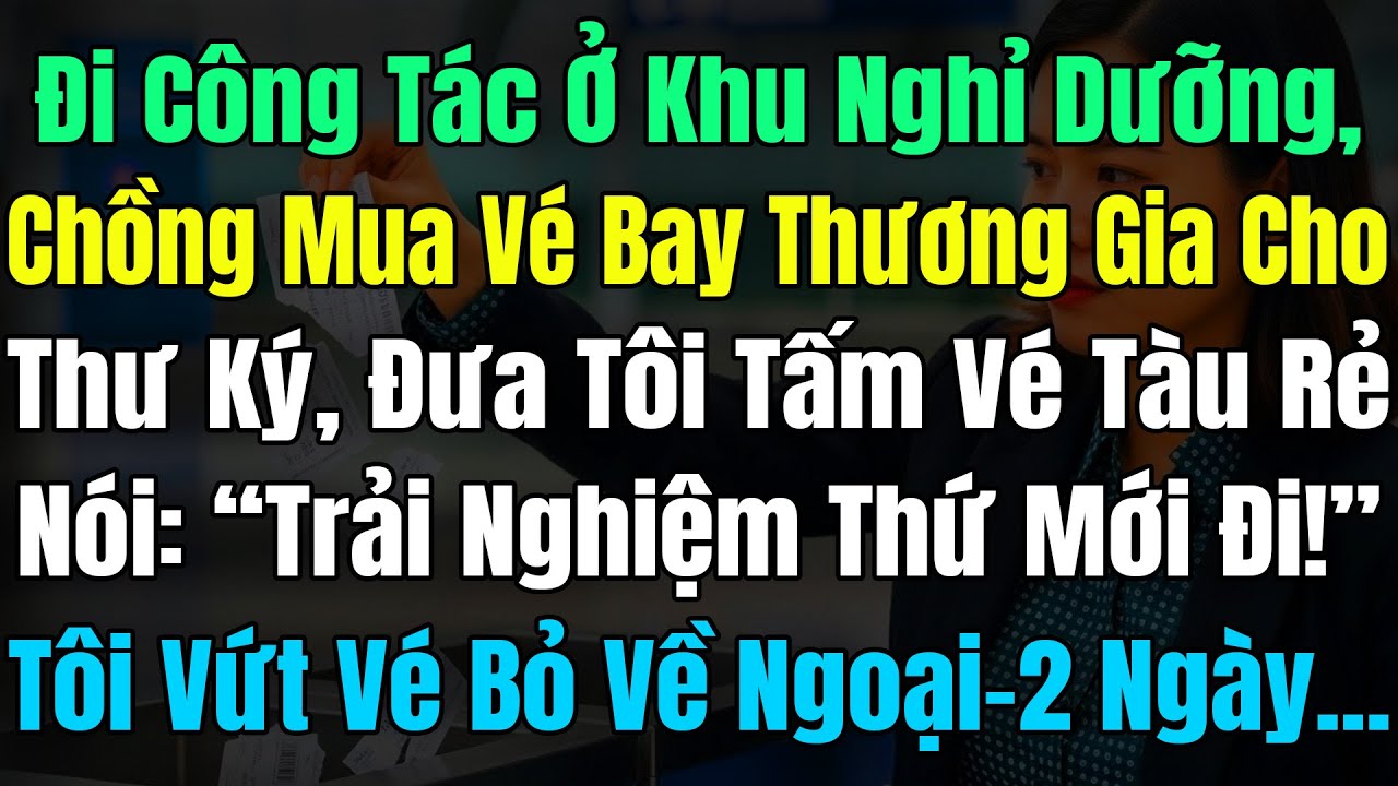 Đi CôngTác Nghỉ Dưỡng, Chồng Mua Vé Bay TG Cho Thư Ký, Đưa Tôi Vé Tàu Rẻ Tiền, Nói: “Trải Nghiệm Mới