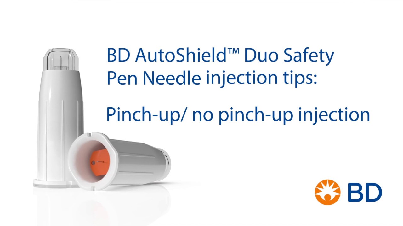 BD AutoShield&trade; Duo Safety Pen Needle Injection Tips: Pinch-up/no pinch-up injection