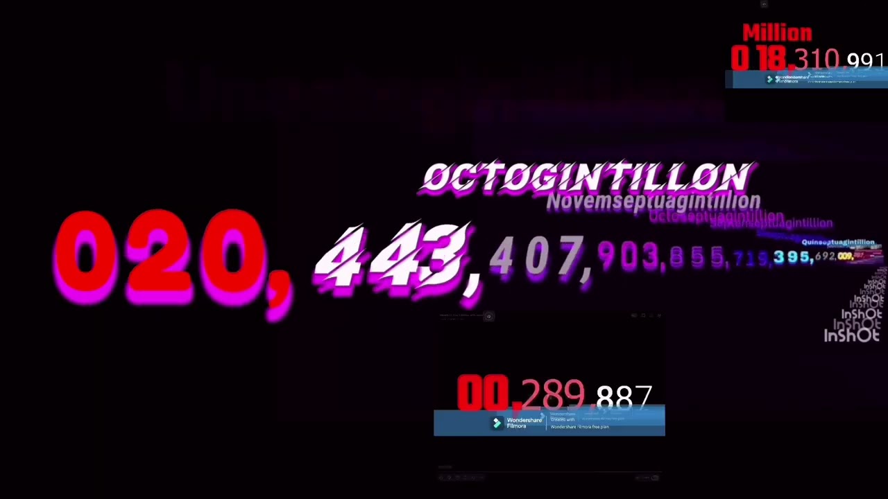 Numbers 0 to 1 Nonagintillion with sound Part 3 @RydersNumberVideos 
