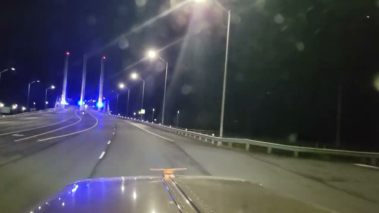 Peterbilt 379 Two Lane Night Action.  Highbeam etiquette!?! #peterbilt #straightpipes #twolanes