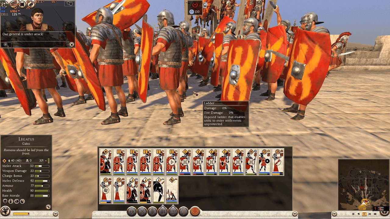 Rome 2 Eagle Cohorts on the wall of Jerusalem Augustus conquer Jerusalem from judea only 175  loss ?