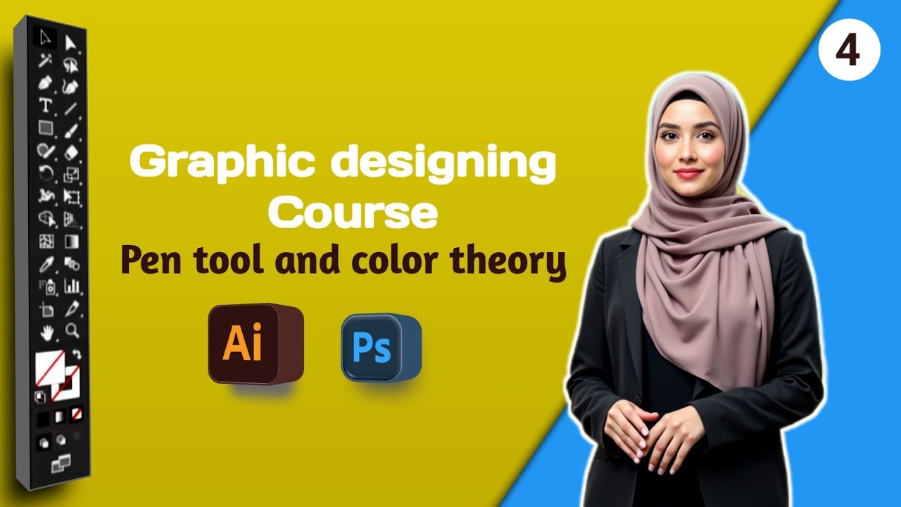 Graphic Designing Course| Pen Tool & Color Theory in Illustrator Urdu Tutorial - L4