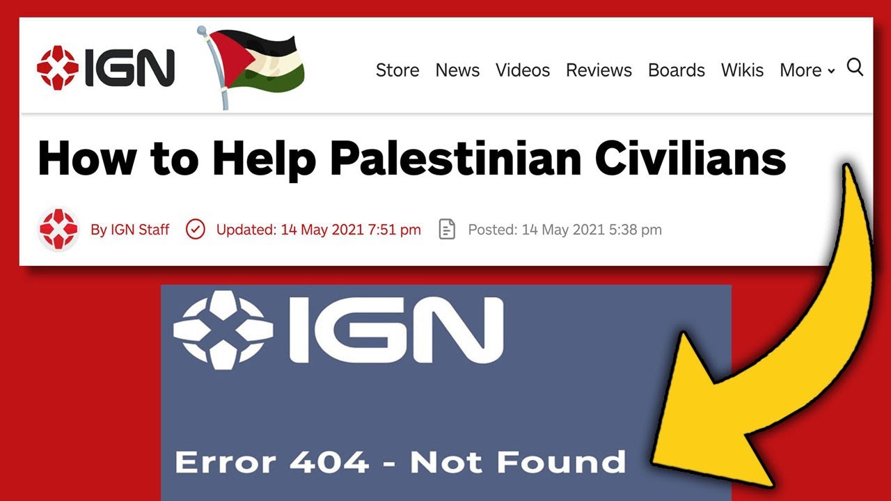 IGN&rsquo;s Corporate Owners Quickly REMOVE Staff&rsquo;s Pro-Palestinian CHARITY Campaign