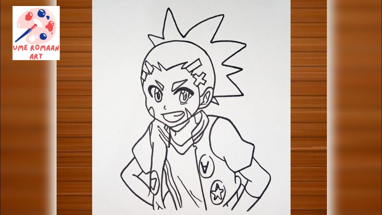 🎨 How to Draw Aiger Akabane Step by Step | Easy Beyblade Burst Drawing for Kids | Ume Romaan Art