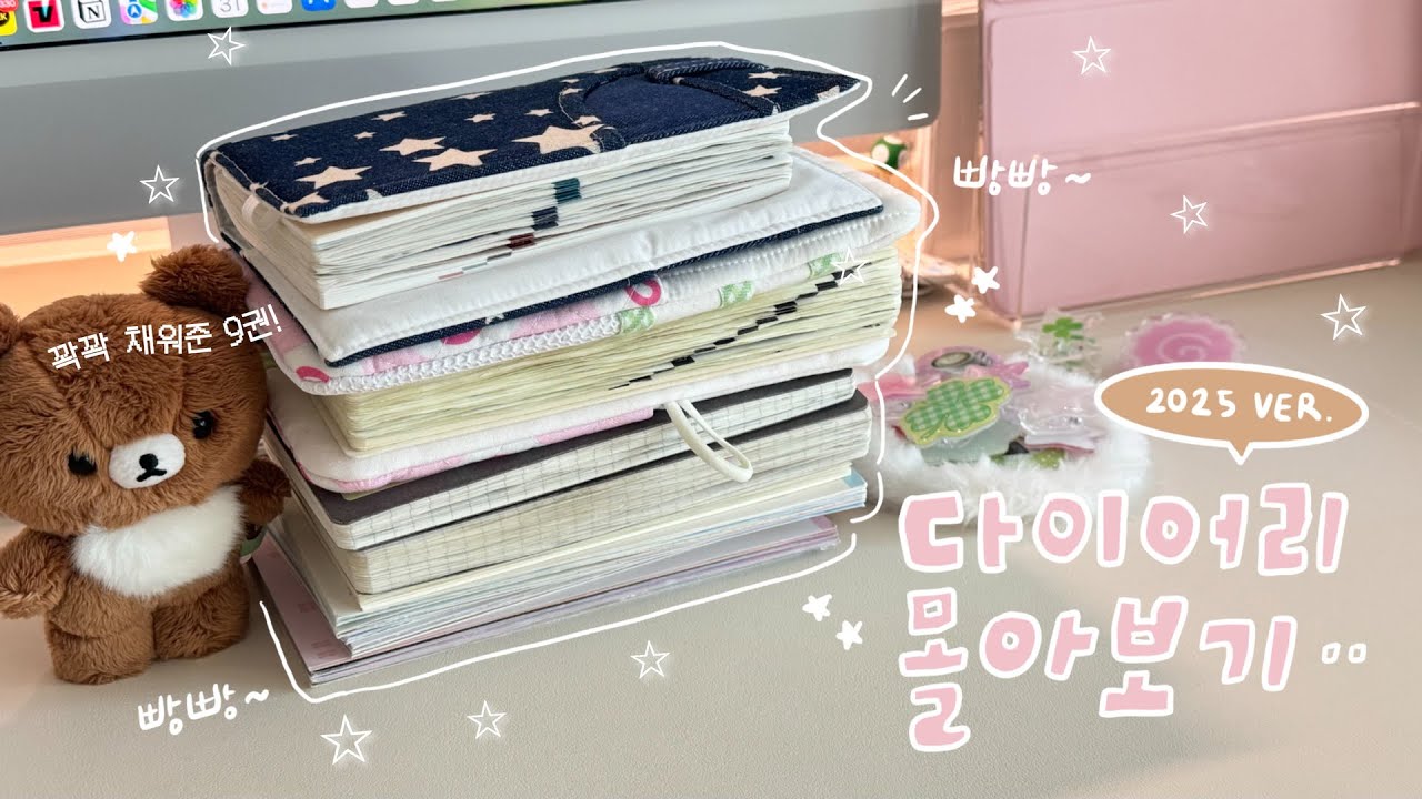 2025 다꾸 연말결산 ✨ 총 9권의 다이어리 몰아보기 ⁎ ˚𓂃 𓂂