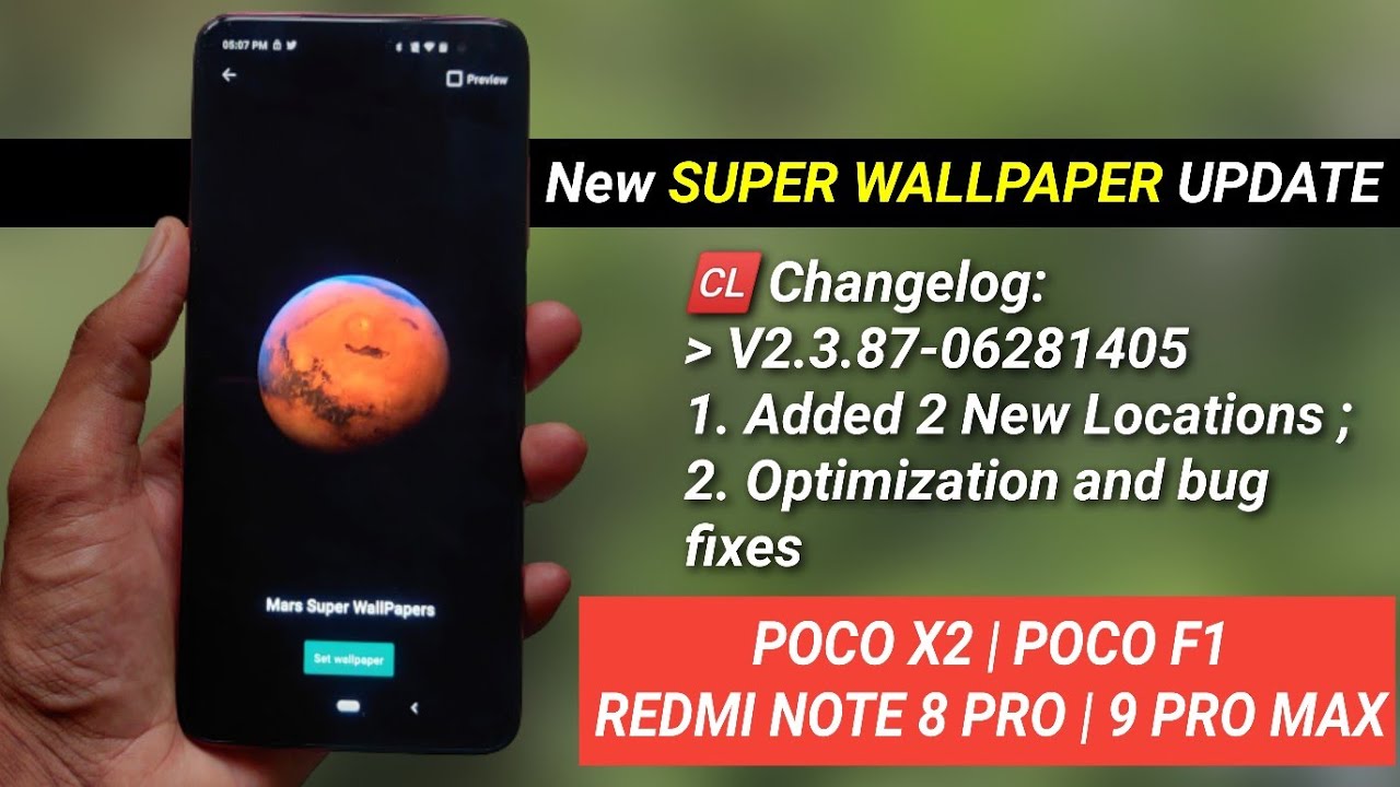 New Update  Mi Super wallpaper Mars New 2 Location For POCO X2 | POCO F1 | REDMI NOTE 7/8 PRO