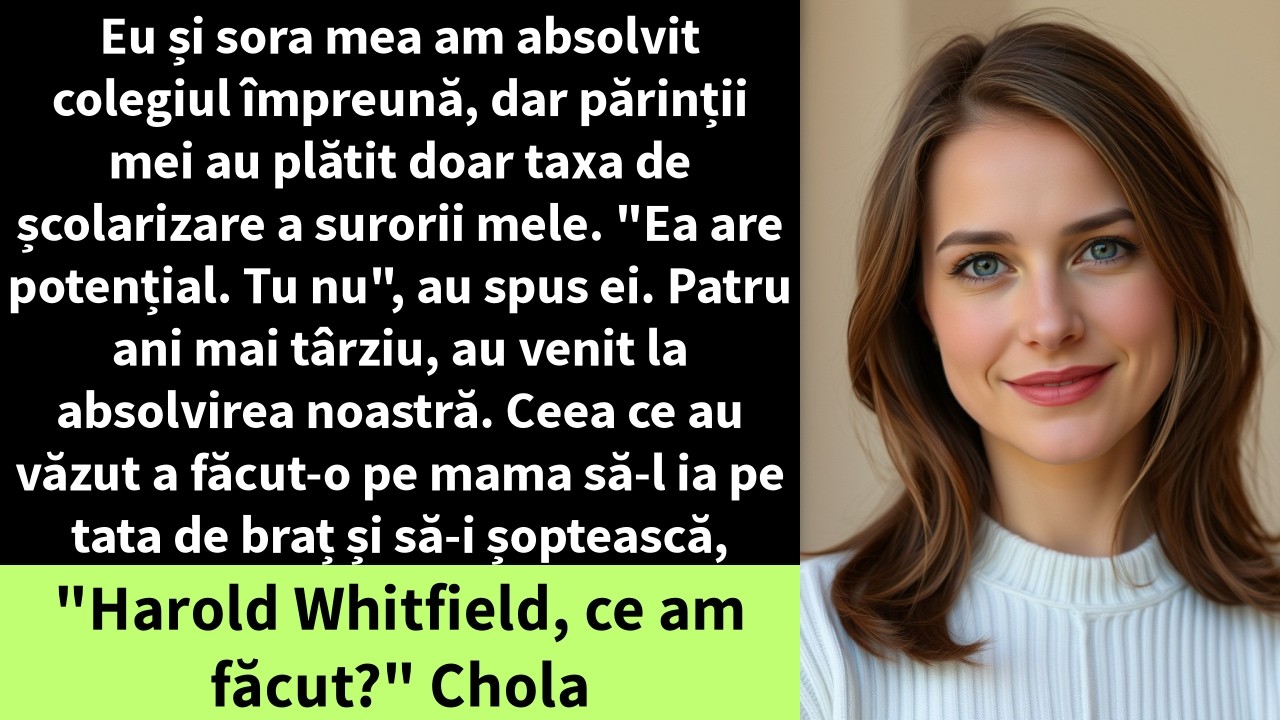 Eu și sora mea am absolvit colegiul împreună, dar părinții mei au plătit doar taxa de școlarizare
