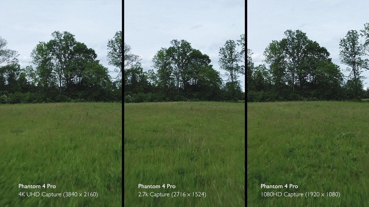 Phantom 4 Pro Resolution Comparison - 4K, 2.7K, and 1080 in a 1080 Timeline