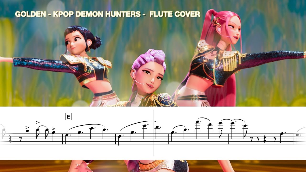 GOLDEN - from K-Pop Demon Hunters - Flute Cover Sheet Music Video