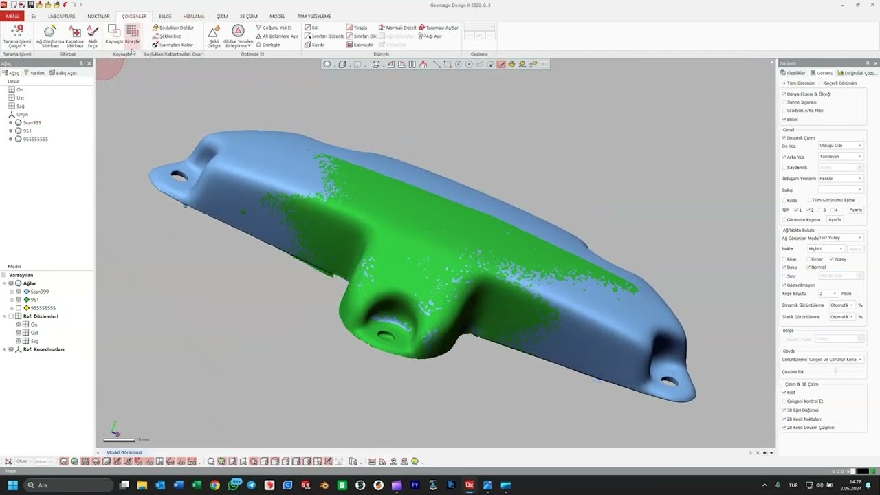 Geomagic Design x de tarama verileni birleştirme.