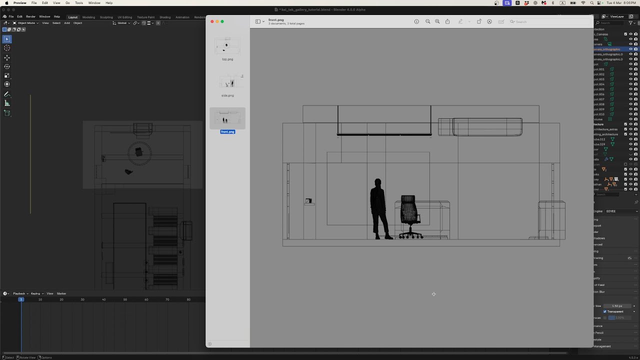 Exhibition Design Using Blender: Tutorial 5 - Orthographic Renders