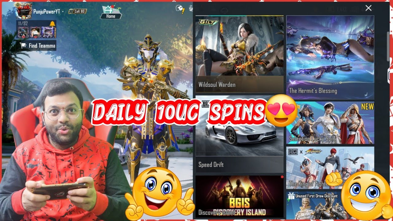 Try Your Luck | Daily 10Uc Spins | #bgmi #jonathangaming #telugugamer @PunjuPowerYT