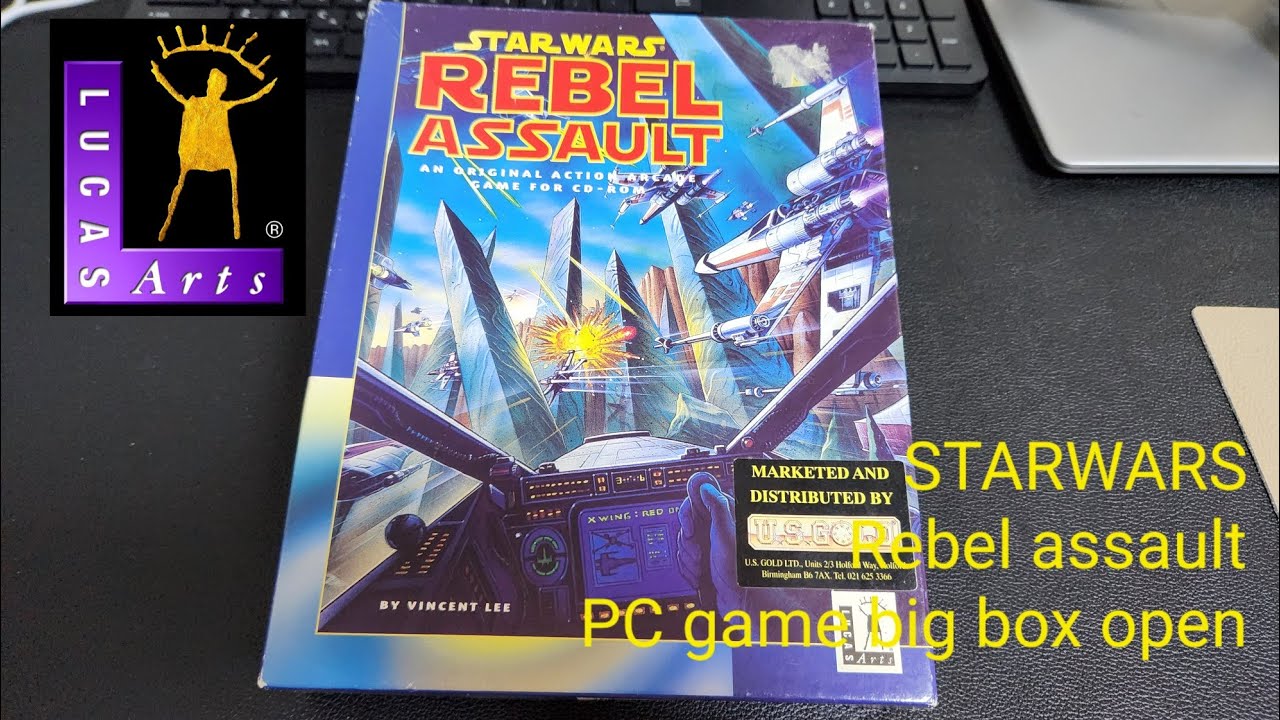 1993 starwars rebel assault big box pc game package open (lucas arts) /  스타워즈 레벨어썰트 박스오픈
