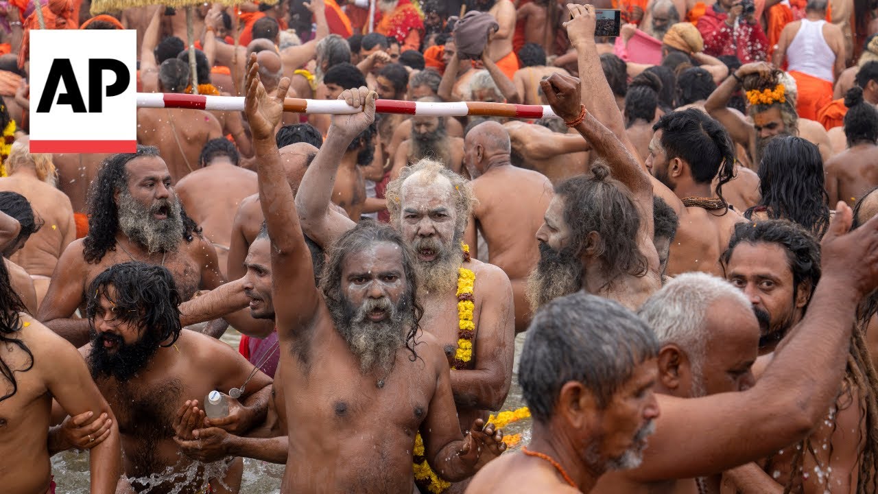 Naked, ash-smeared Hindu ascetics take holy dips at India's Maha Kumbh festival