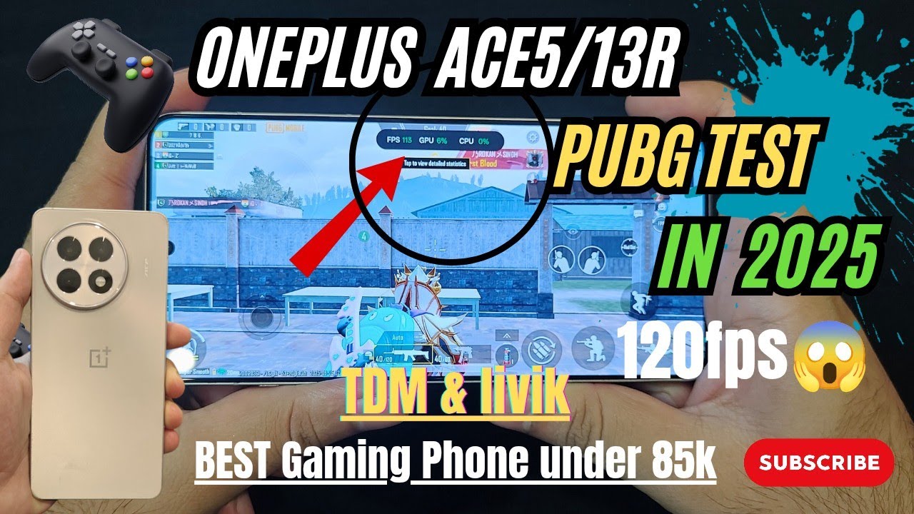| OnePlus Ace5/13R PUBG/BGMI Test in 2025 | Battery & Graphics Test | Design | 120fps | Price? |