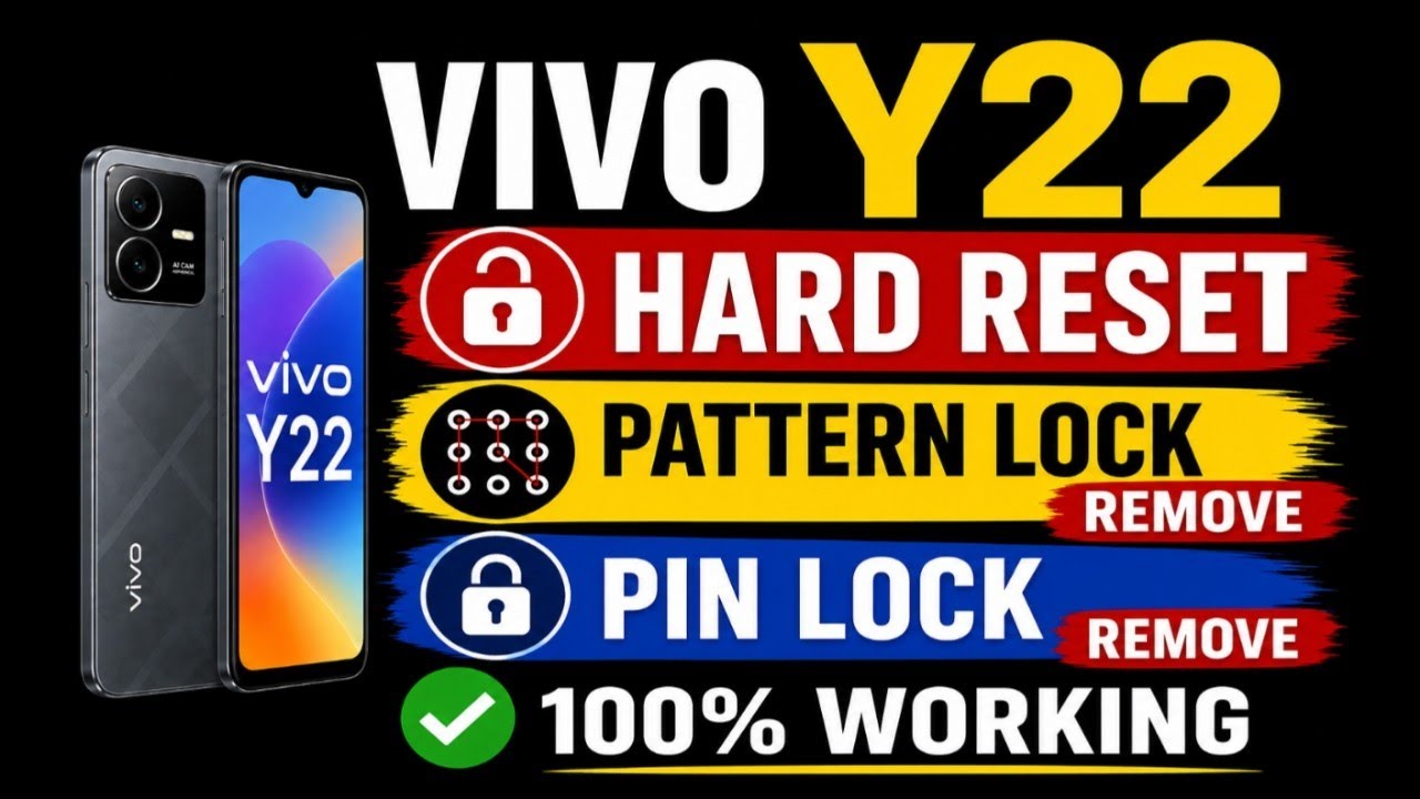 Vivo Y22 Hard Reset | Pattern Lock Remove | PIN Lock Remove | Factory Reset
