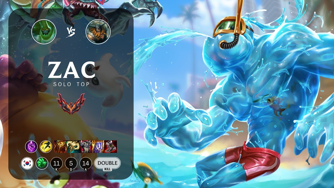 Zac Top vs Olaf - KR Grandmaster Patch 13.4