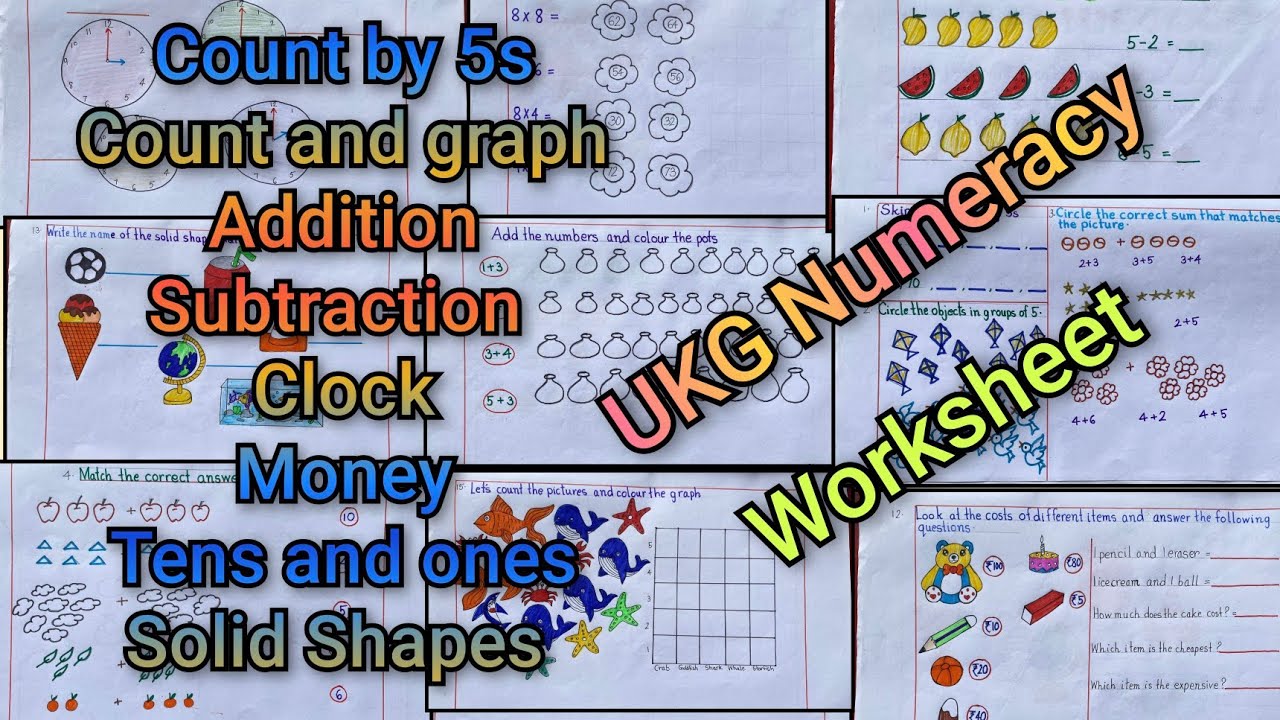 UKG Numeracy Practice Worksheet 