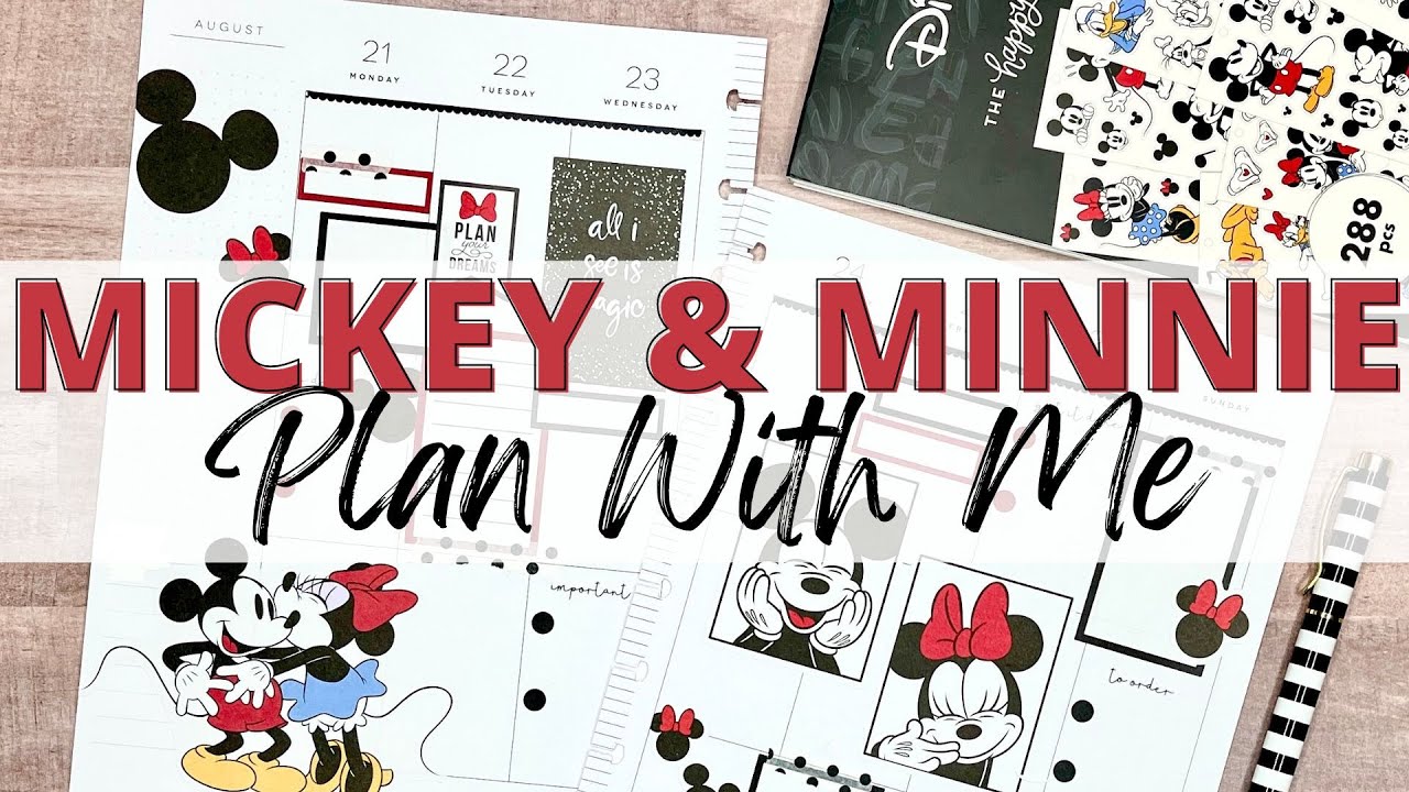 PLAN WITH ME - CLASSIC VERTICAL HAPPY PLANNER - MICKEY & MINNIE SPREAD