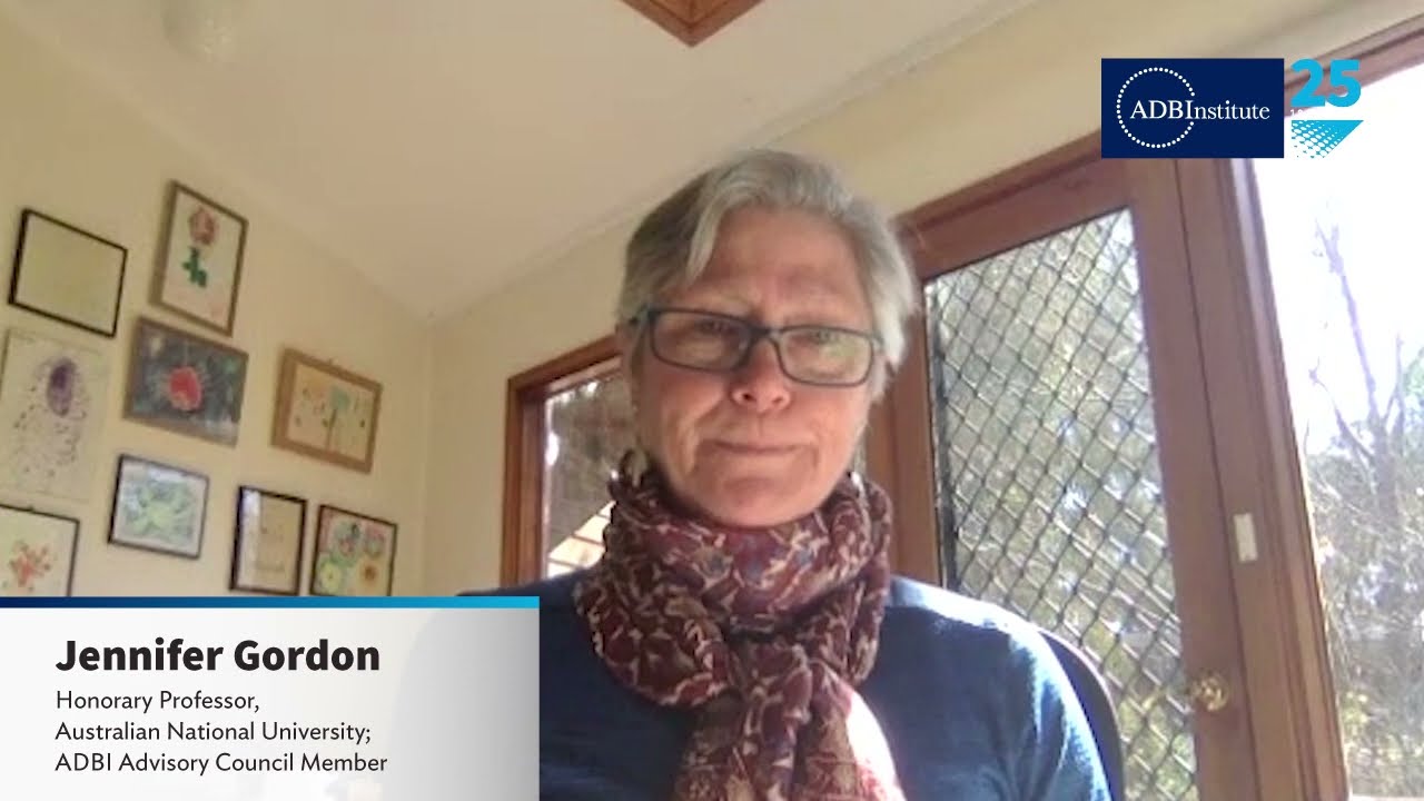 Australian National University Professor Jennifer Gordon on ADBI&rsquo;s 25th Anniversary