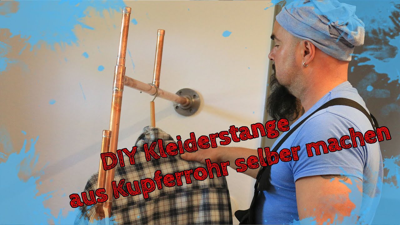 DIY Kleiderstange aus Kupferrohr selber machen