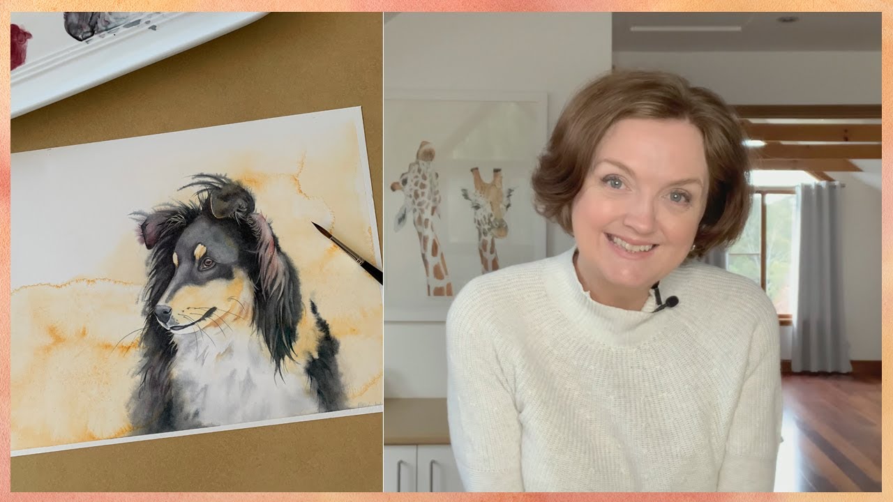 Советы по рисованию длинной шерсти акварелью // Акварельный шелти 🐶
