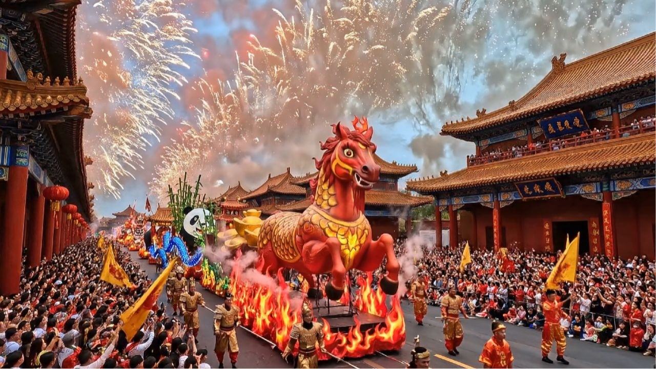 Chinese New Year Parade China 🇨🇳 BIGGEST in the World! INSANE Floats & Fireworks