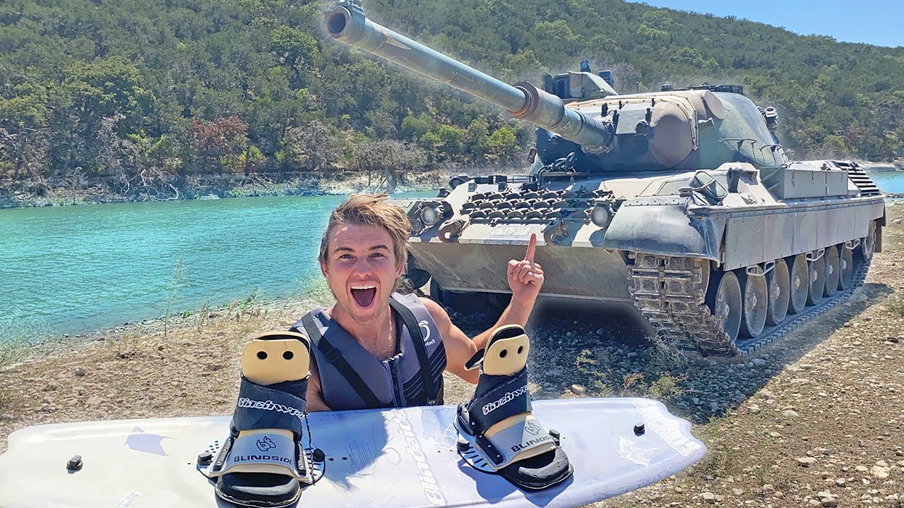 Wake Boarding behind a Tank!