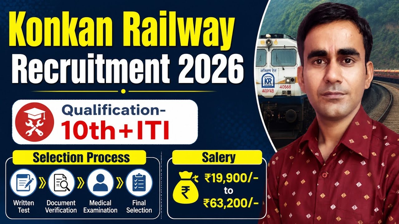 Konkan Railway Technician recruitment 2026|| KRCL ITI vacancy 2026