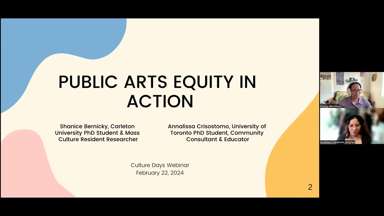 Public Arts Equity in Action with Shanice Bernicky and Annalissa Crisostomo