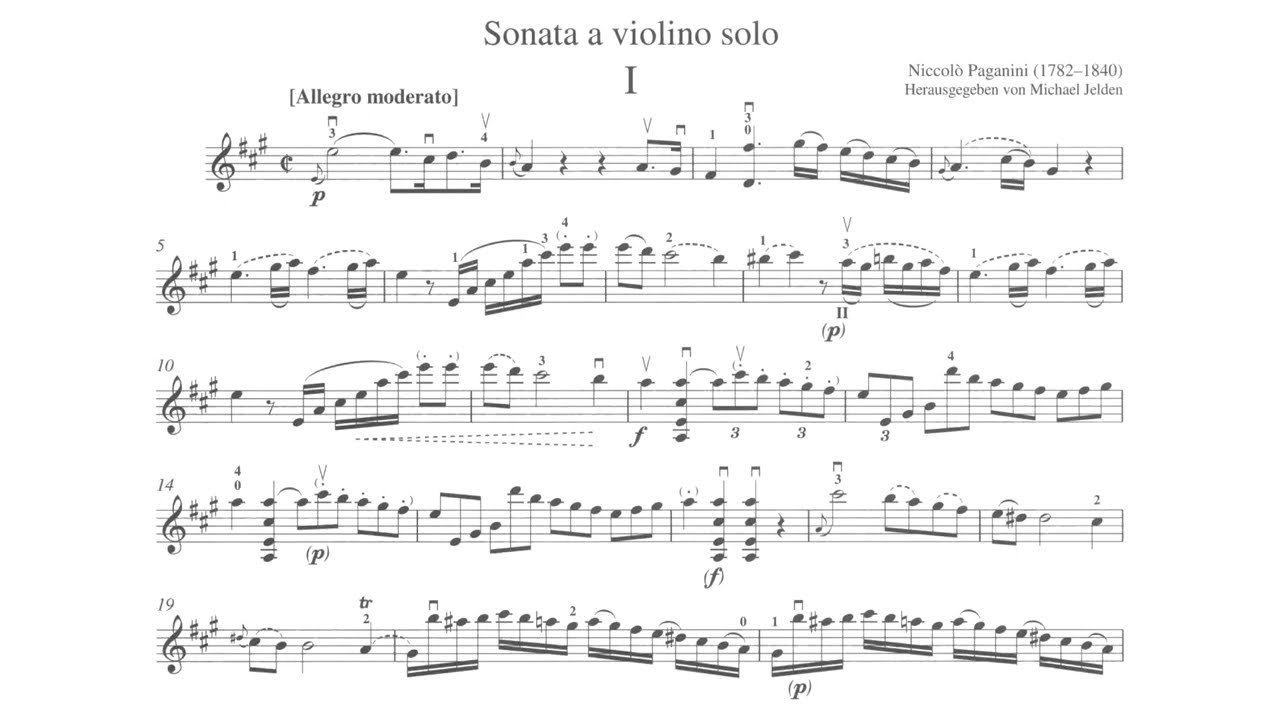 Sonata a Violino Solo MS 83 By Niccolò Paganini (with Score)