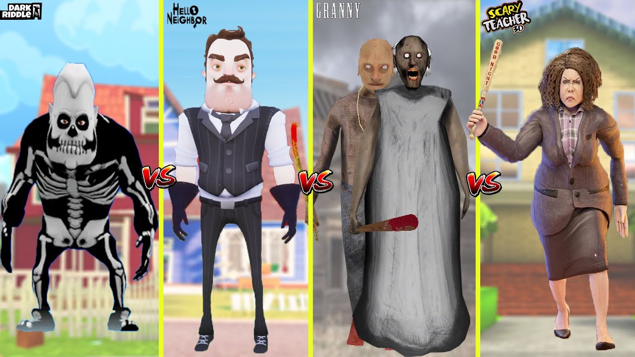KORKUNÇ KÖTÜLER ve KOMİKLER KAPIŞIYOR 😱 Granny 5 - Dark Riddle - Scary Teacher