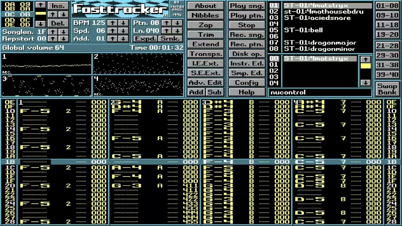 AMIGA PC MUSIC MODULE MODS Nucontrol Zone Warrior Control Room Barry Leitch SONG PCM ATARI ST FASTTR