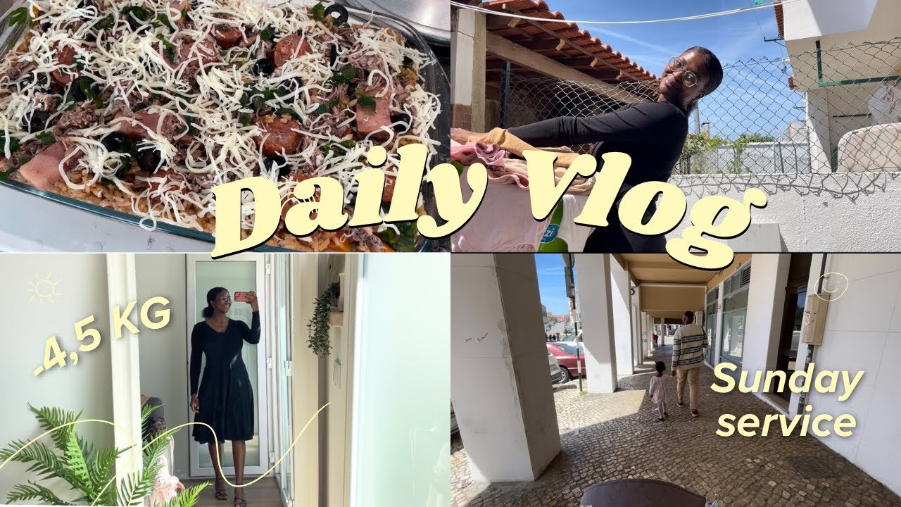 Rotina de domingo, Diário de emagrecimento: -5 Kg em um mês 😱 Culto com a família e Arroz de Frango
