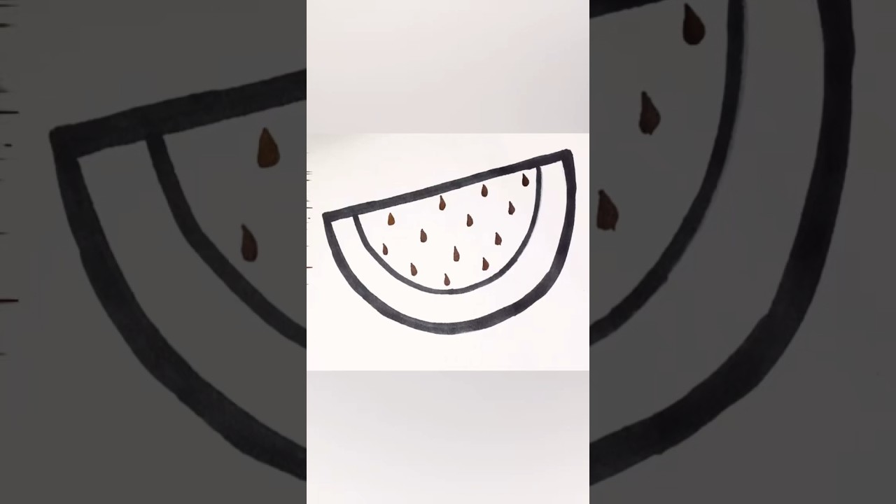 Watermelon 🍉 Drawing #shorts #short #youtubeshorts #watermelon #nhdrawingkids