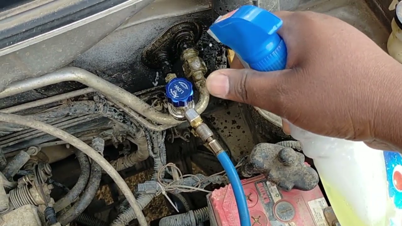 santro xing car AC gas leakage testing