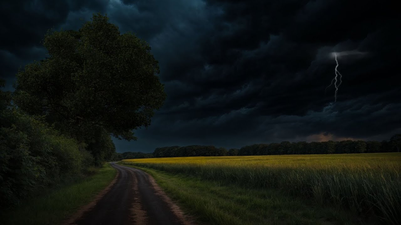 Trapped in Ripe Rice Field by Terrifying Approaching Storm | Strong Winds & Lightning | 11 Hours