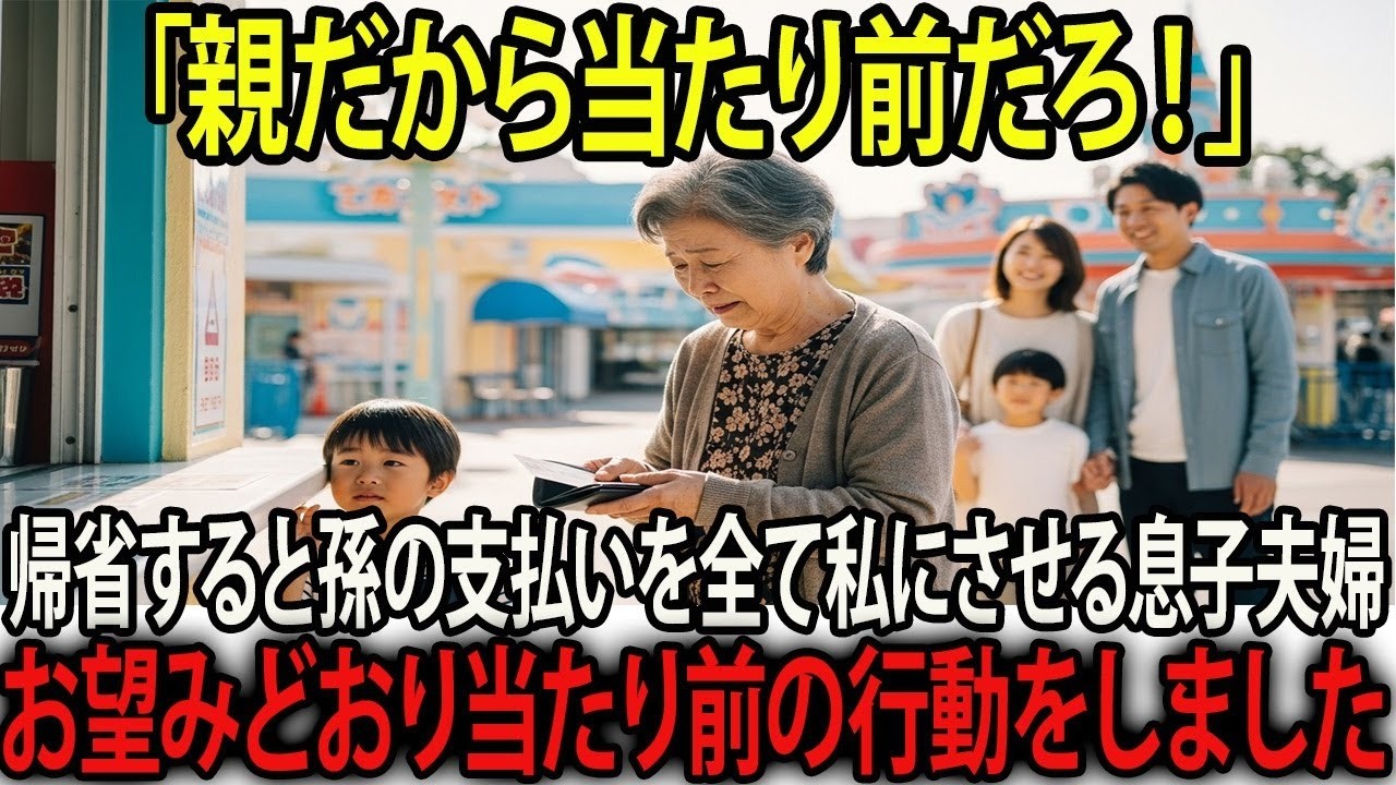 「母だから当たり前だろ」帰省し金だけ払わせる息子夫婦。息子だから当たり前のことしてもらいました。