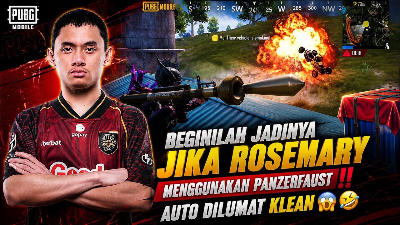 Gameplay Rosemary di Event 4.4‼️Panzerfaust Jadi Mimpi Buruk Satu Lobby 🥶😱 #pubgmobile 